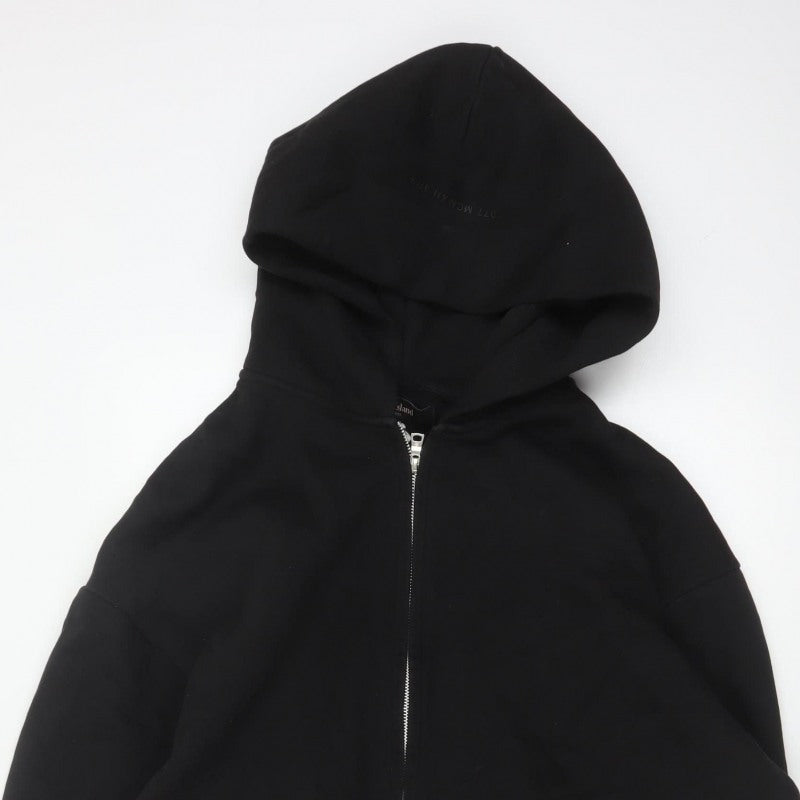 River Island Men’s Black XL Full Zip Hooded Cotton Blend Hoodie