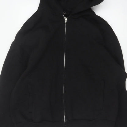 River Island Men’s Black XL Full Zip Hooded Cotton Blend Hoodie