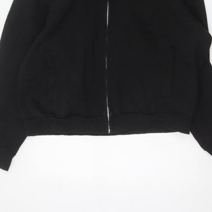 River Island Men’s Black XL Full Zip Hooded Cotton Blend Hoodie