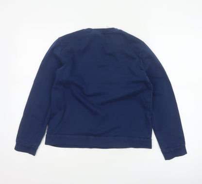 adidas Boys Blue 11-12 Years Pullover Colourblock Logo Sweatshirt