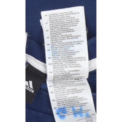 adidas Boys Blue 11-12 Years Pullover Colourblock Logo Sweatshirt