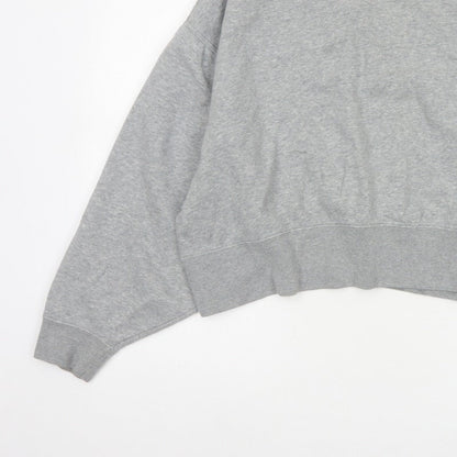 Nike Women’s Grey M Logo Crew Neck Pullover Sweatshirt Fleece