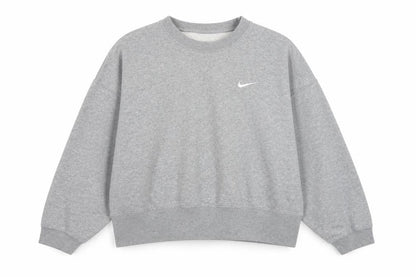 Nike Women’s Grey M Logo Crew Neck Pullover Sweatshirt Fleece