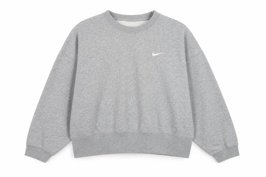 Nike Women’s Grey M Logo Crew Neck Pullover Sweatshirt Fleece