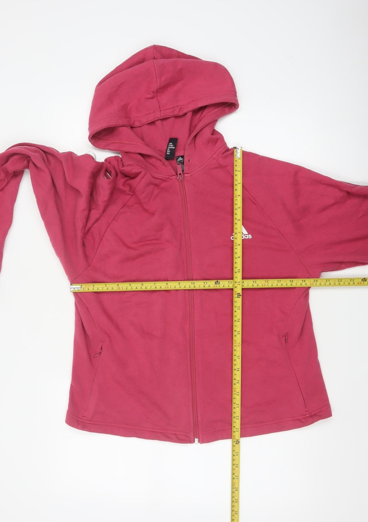 Adidas Women Pink UK 20 Full Zip Hooded Logo Hoodie