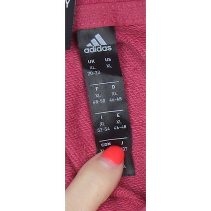 Adidas Women Pink UK 20 Full Zip Hooded Logo Hoodie