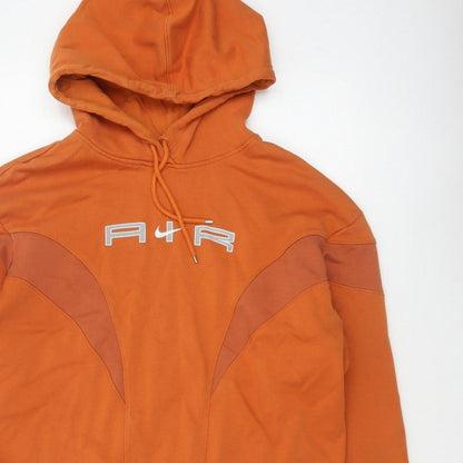 Nike Air Men’s Orange S Pullover Hoodie Logo Fleece