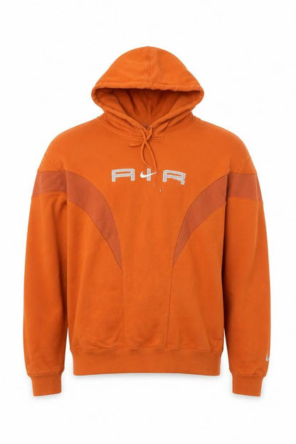 Nike Air Men’s Orange S Pullover Hoodie Logo Fleece