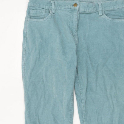 Cotton Traders Women Blue Corduroy Bootcut Trousers Size 16