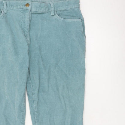 Cotton Traders Women Blue Corduroy Bootcut Trousers Size 16