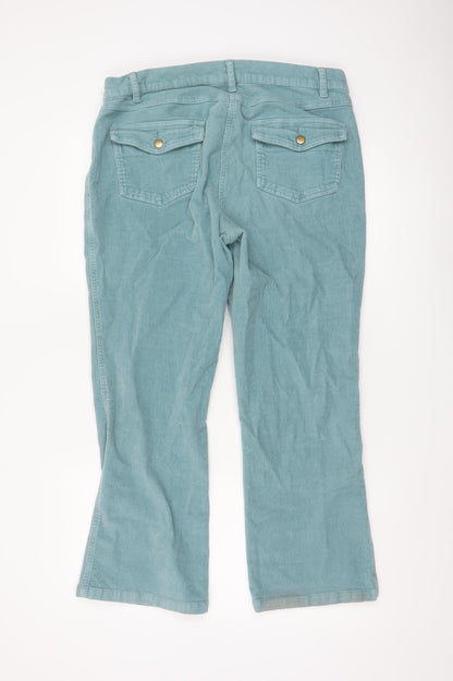 Cotton Traders Women Blue Corduroy Bootcut Trousers Size 16