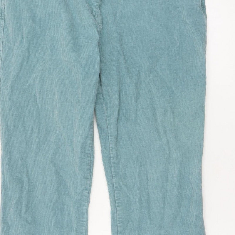 Cotton Traders Women Blue Corduroy Bootcut Trousers Size 16