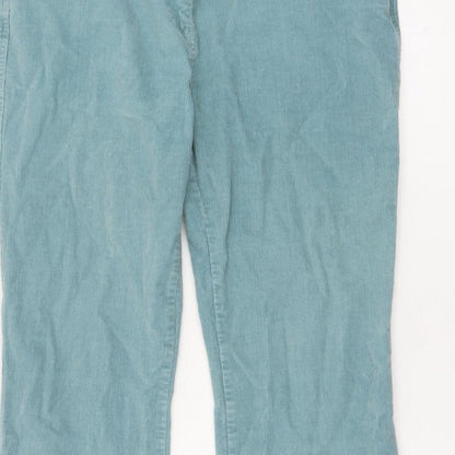 Cotton Traders Women Blue Corduroy Bootcut Trousers Size 16