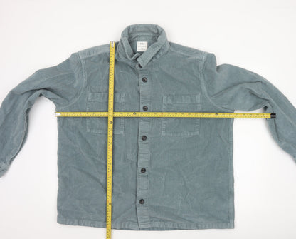 Marks and Spencer Men's Green 2XL Corduroy Overshirt Button-Up