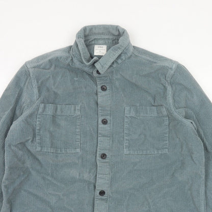 Marks and Spencer Men's Green 2XL Corduroy Overshirt Button-Up