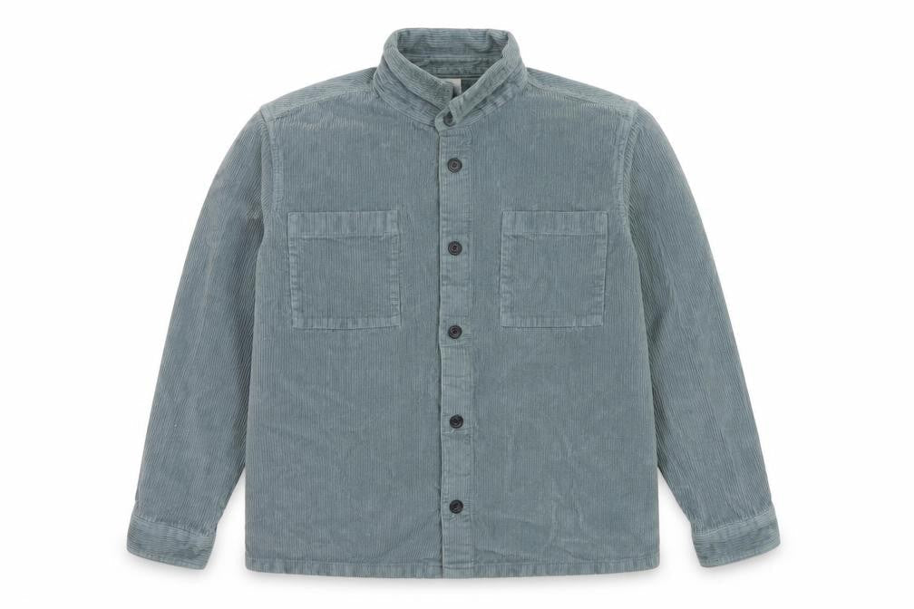 Marks and Spencer Men's Green 2XL Corduroy Overshirt Button-Up