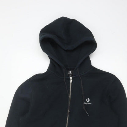 Converse Men’s Black S Full Zip Logo Hooded Fleece Hoodie