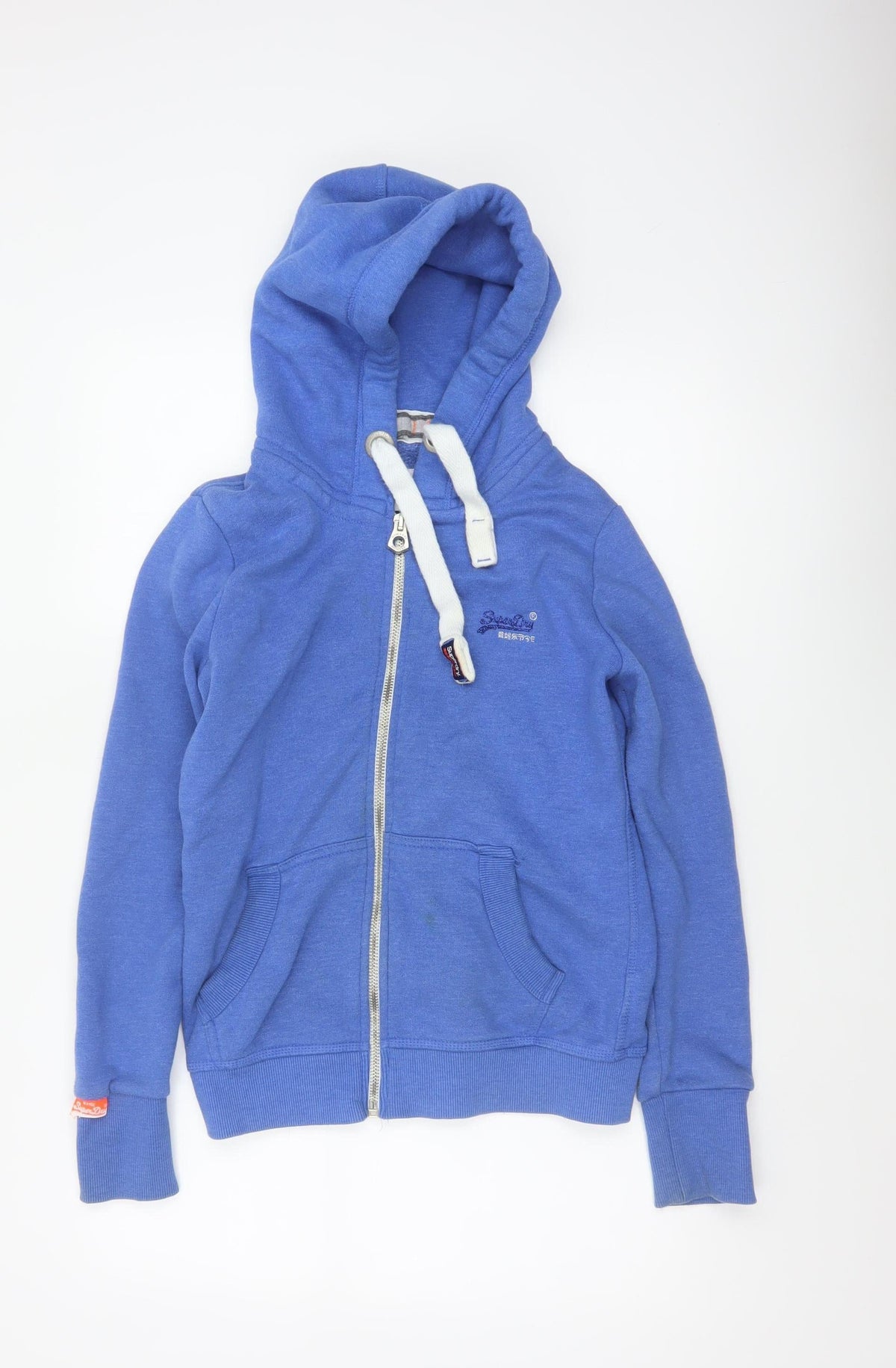 Superdry Women Blue M Full Zip Hooded Logo Fleece Hoodie