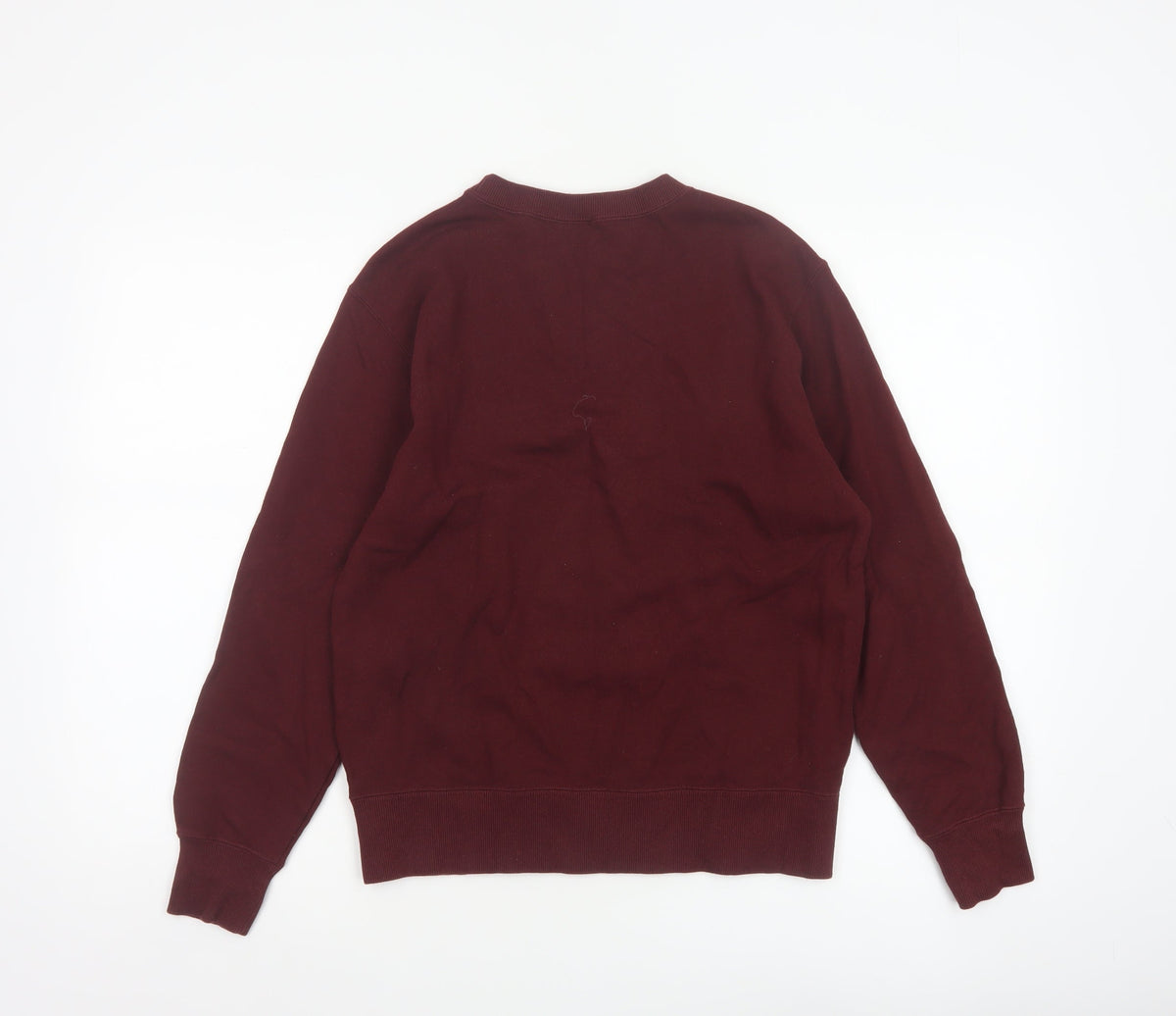 Champion Women Brown S Pullover Sweatshirt Logo Crew Neck