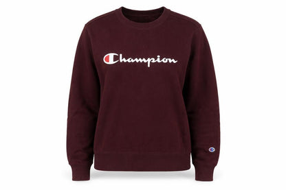 Champion Women Brown S Pullover Sweatshirt Logo Crew Neck