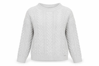 Superdry Women’s Grey UK 8 Cable Knit Cotton Crew Neck Pullover Jumper