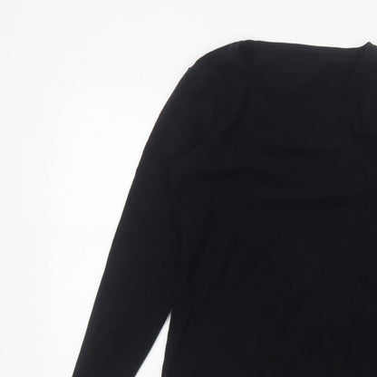 Heatgen Women Black UK 18 Basic Thermal Stretch Long Sleeve T-Shirt