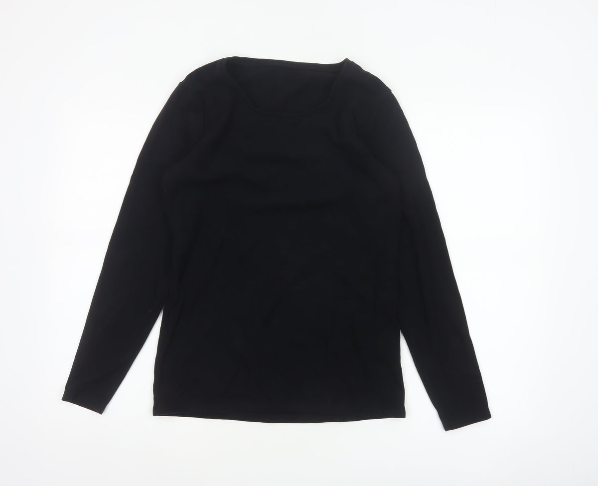 Heatgen Women Black UK 18 Basic Thermal Stretch Long Sleeve T-Shirt