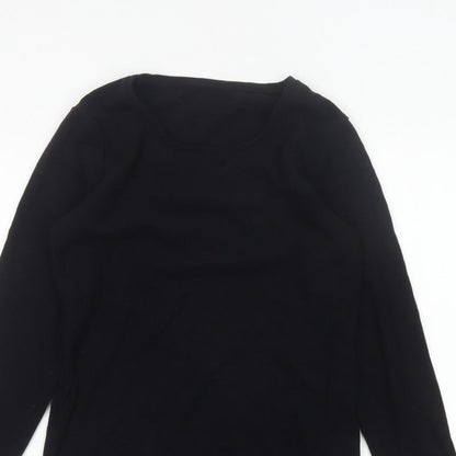 Heatgen Women Black UK 18 Basic Thermal Stretch Long Sleeve T-Shirt