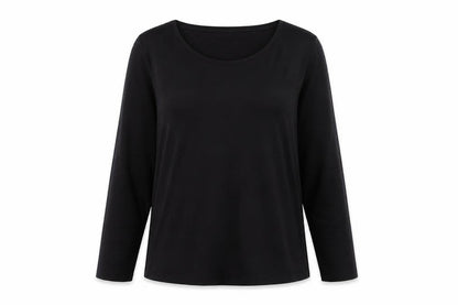 Heatgen Women Black UK 18 Basic Thermal Stretch Long Sleeve T-Shirt