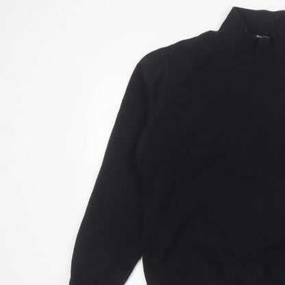 Champion Men’s Black M High Neck Logo Pullover Sweatshirt
