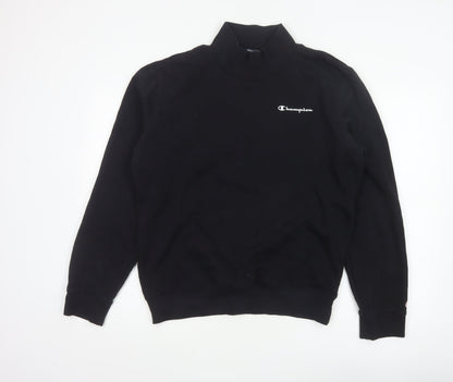 Champion Men’s Black M High Neck Logo Pullover Sweatshirt