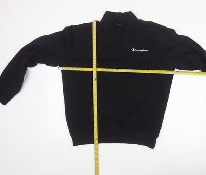 Champion Men’s Black M High Neck Logo Pullover Sweatshirt