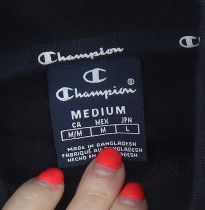 Champion Men’s Black M High Neck Logo Pullover Sweatshirt