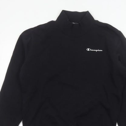 Champion Men’s Black M High Neck Logo Pullover Sweatshirt