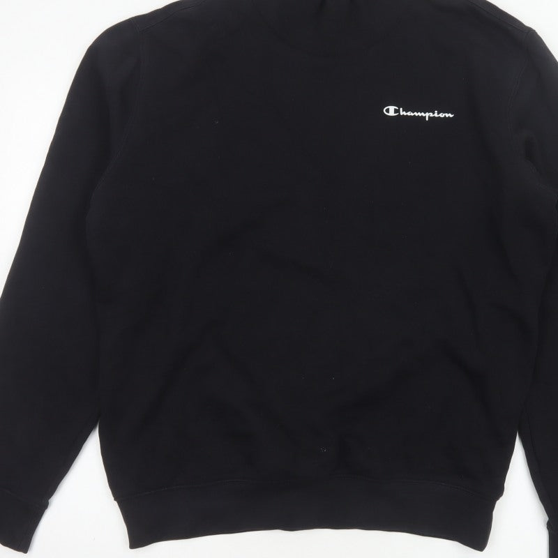 Champion Men’s Black M High Neck Logo Pullover Sweatshirt