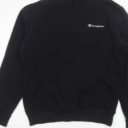 Champion Men’s Black M High Neck Logo Pullover Sweatshirt