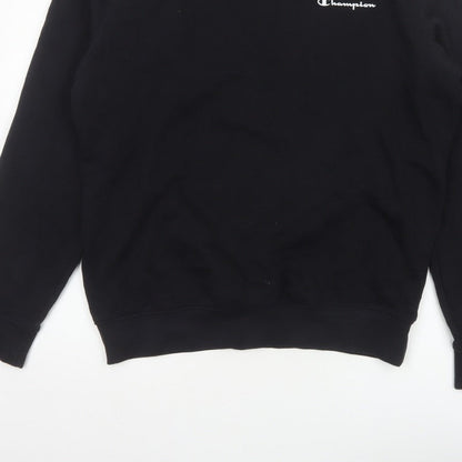 Champion Men’s Black M High Neck Logo Pullover Sweatshirt