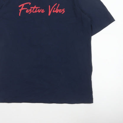 John Lewis Men's Navy S Festive Vibes Christmas Graphic T-Shirt