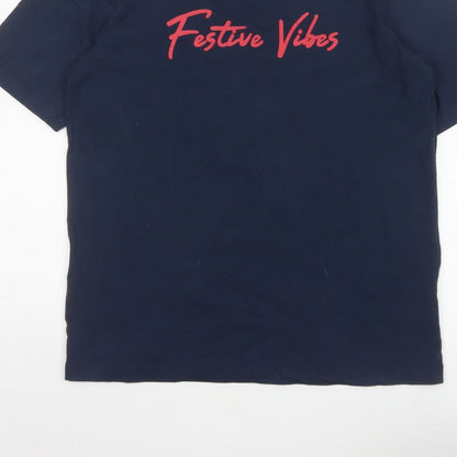 John Lewis Men's Navy S Festive Vibes Christmas Graphic T-Shirt