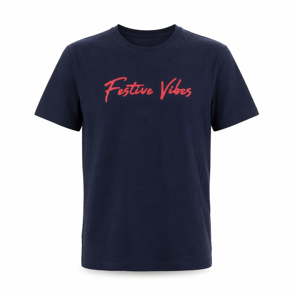John Lewis Men's Navy S Festive Vibes Christmas Graphic T-Shirt