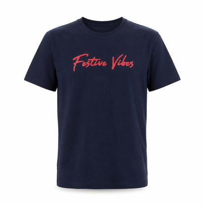 John Lewis Men's Navy S Festive Vibes Christmas Graphic T-Shirt