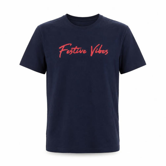 John Lewis Men's Navy S Festive Vibes Christmas Graphic T-Shirt