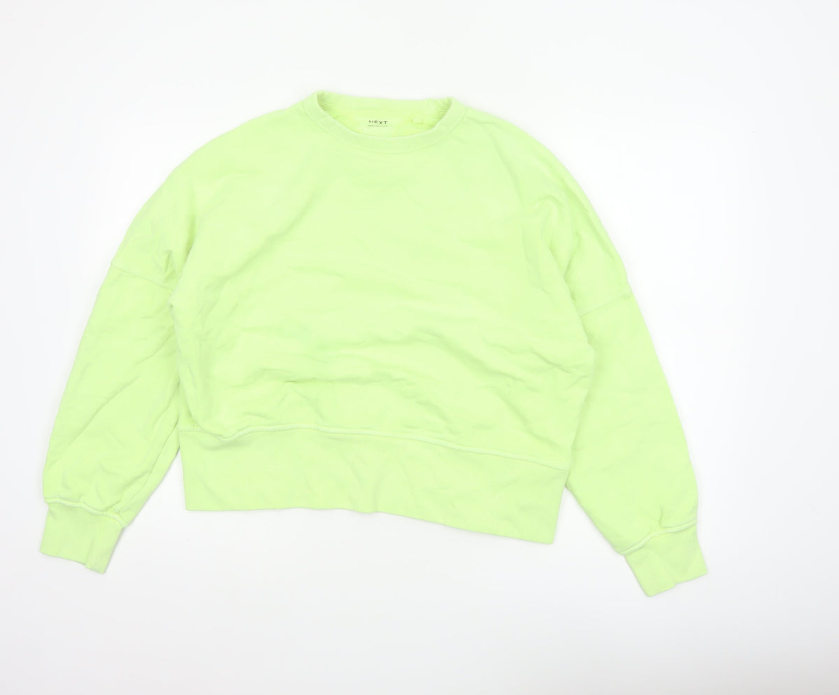 Next Women Yellow XS Pullover Crew Neck Cotton Sweatshirt