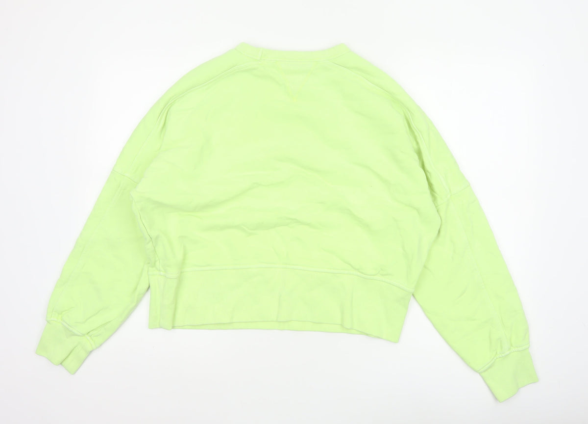 Next Women Yellow XS Pullover Crew Neck Cotton Sweatshirt