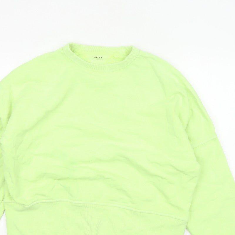 Next Women Yellow XS Pullover Crew Neck Cotton Sweatshirt