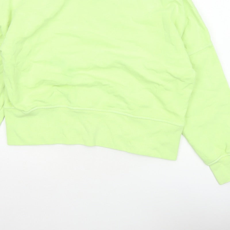 Next Women Yellow XS Pullover Crew Neck Cotton Sweatshirt