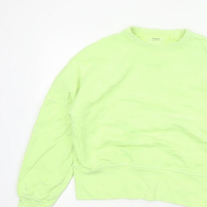Next Women Yellow XS Pullover Crew Neck Cotton Sweatshirt