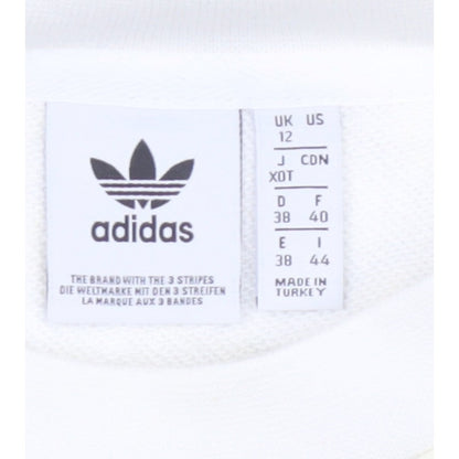 Adidas Women’s Ivory UK 12 Leopard Print 3 Stripe Crew Sweatshirt