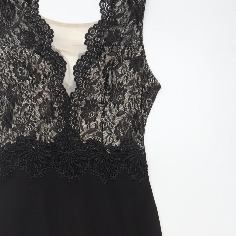 Lipsy London Women Black Lace Bodycon Pencil Dress UK 12 Party