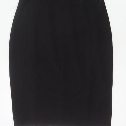 Lipsy London Women Black Lace Bodycon Pencil Dress UK 12 Party